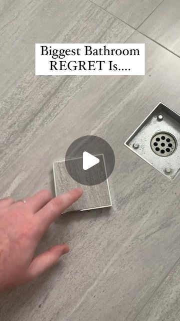 Shower Tile Direction, Tile In Shower Drain, Flat Shower Floor, Bathroom Shower Drain Ideas, Bathroom Floor Drain Ideas, Bathroom With Big Tiles, Shower Drains Ideas, Big Tiles Small Bathroom, Seamless Shower Floors