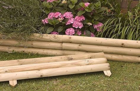 Landscape Timber Edging, Wood Landscape Edging, Landscape Edging Stone, Yard Edging, Garden Border Edging, Flower Bed Borders, Flower Bed Edging, Landscape Timbers, Cozy Garden