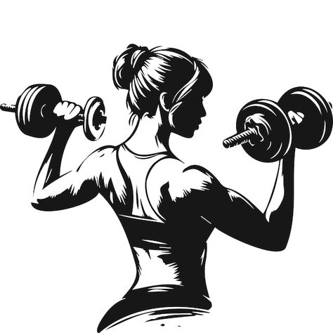 Gym Illustration Art, Weights Pictures, Bodybuilder Woman, Body Physique, Weight Training For Beginners, Fit Lady, Gym Icon, Logo Fitness, Fitness Pictures