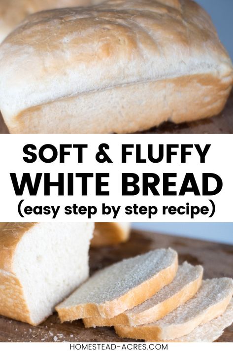 Looking for the easiest bread recipe ever? Then you’ll love this homemade white bread recipe! A tried and true family favorite it’s perfect for sandwich bread or sliced bread for a dinner side. White Bread With Bread Flour, White Bread With Instant Yeast, White Bread Recipe Homemade Without Mixer, Simple White Bread Recipe, Homemade White Bread Recipes, Homade Bread Recipes, Plain Bread Recipe, White Bread Recipe Homemade, Fluffy White Bread Recipe