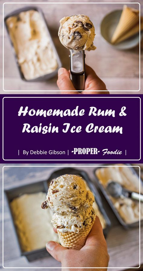 Rum And Raisin Ice Cream, Homemade Rum, Rum And Raisin, Rum Raisin Ice Cream, Ice Cream Inspiration, Churn Ice Cream, Raisin Recipes, Easy Ice Cream Recipe, Ice Cream Maker Recipes