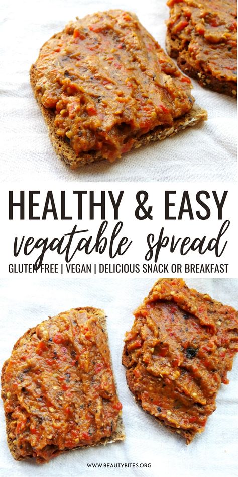 healthy and easy vegetable spread to use on toast or anywhere you want - a delicious vegan spread recipe! Veggie Sandwich Spread, Sandwich Spread Recipes, Fat Free Vegan, Vegan Sandwich Recipes, Vegan Spread, Healthy Sandwich Recipes, Easy Vegetable, Vegetarian Sandwich, Tastemade Recipes