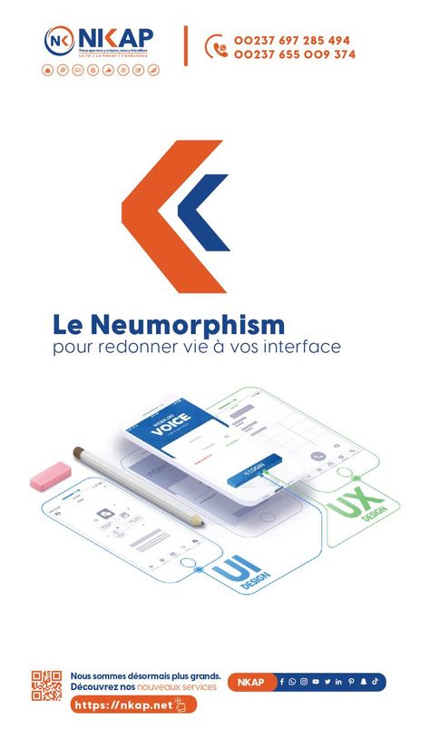 😉Hello les #amis! C'est la nouvelle #tendance #graphique👌… ✅Avec un design plus interactif et une projection comme dans une dimension où les objets sont réels, le #neumorphism révolutionne le design depuis un moment déjà… ⭕#ContactezNous pour vos interfaces applicatives toujours plus #dynamiques... -------------------- Retrouvez-nous sur 👇 : 🎯 : https://www.nkap.net 🤳 : https://wa.me/237697285494 -------------------- #Nkap #skeumorph #graphisme #design Graphisme Design, Map, Design