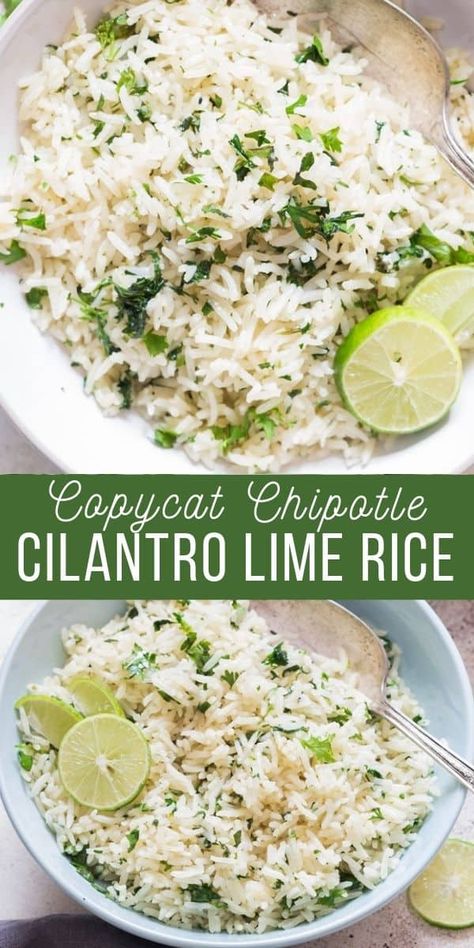 Rice Mexican, Chipotle Recipes, Rice Side, Rice Side Dishes, Diner Recept, Lime Rice, Cilantro Lime Rice, Cilantro Lime Chicken, Health Dinner Recipes