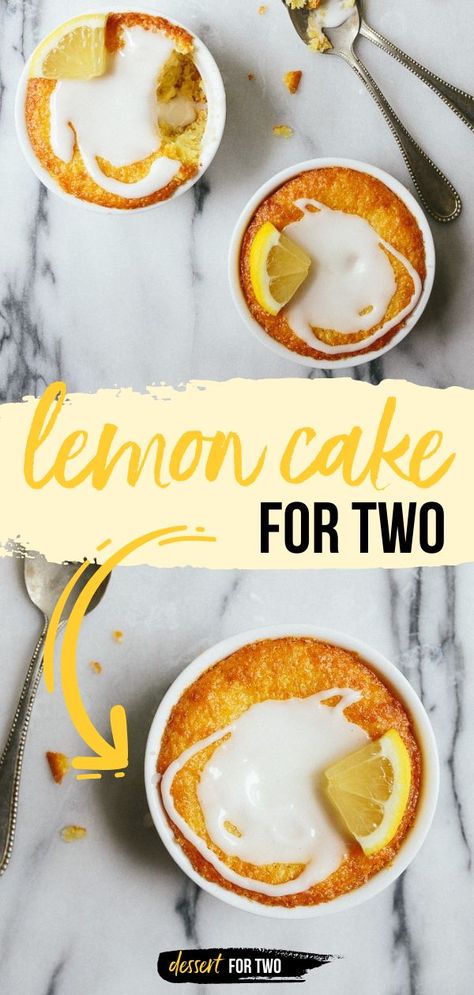 Lemon Cake for Two, summer desserts, small cake recipes Fall Ramekin Desserts, Recipes In Ramekins, Ramican Recipes, Ramekin Cheesecake, Ramekin Recipes Dessert, Ramekins Dessert, Ramkin Recipes, Ramekin Desserts, Small Cake Recipe