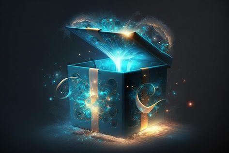 A box that says'magic'on it | Premium Photo #Freepik #photo #mystery-box #mystery-gift #gift-package #gift-box Magical Box Art, Gift Box Poster Design, Magic Box Ideas, Mystery Box Design, Mystery Box Ideas, Fry Potatoes, Comic Design, Prize Gifts, Treasure Gift