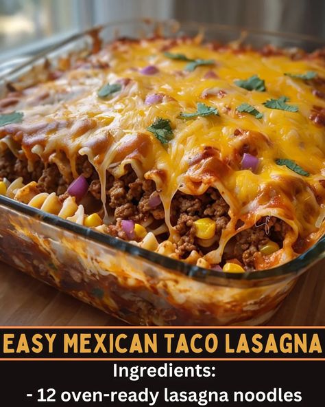 Taco Dishes Dinners, Mexican Taco Lasagna, Hawaiian Banana Bread Recipe, Mexican Lasagna Recipe, Taco Lasagna Recipe, Mexican Lasagna Recipes, Leftover Taco Meat, Shredded Beef Recipes, Taco Lasagna