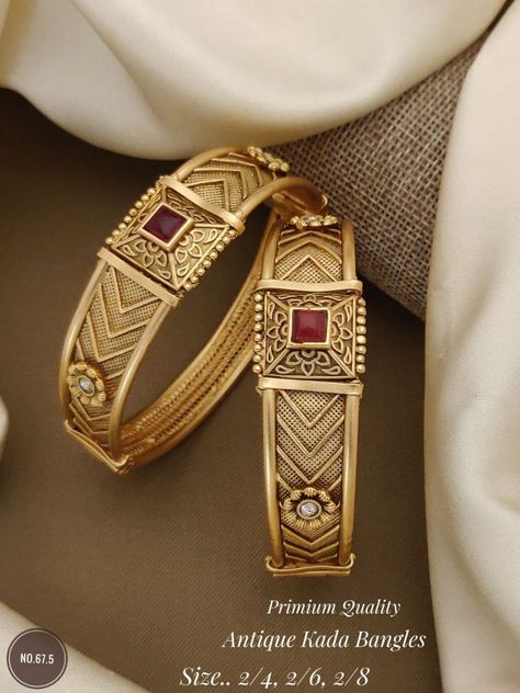 WhatsApp:- +91 7043457060 * How To Order? - Take A Screenshot of The Product - Send It On WhatsApp:- +91 7043457060 - Get It Delivered To Your Doorstep Antique Gold Kada, Best Jewellery Design, Gold Kada, New Gold Jewellery Designs, Gold Bangle Set, Arm Jewelry, South Indian Jewelry, Take A Screenshot, Bangles Indian