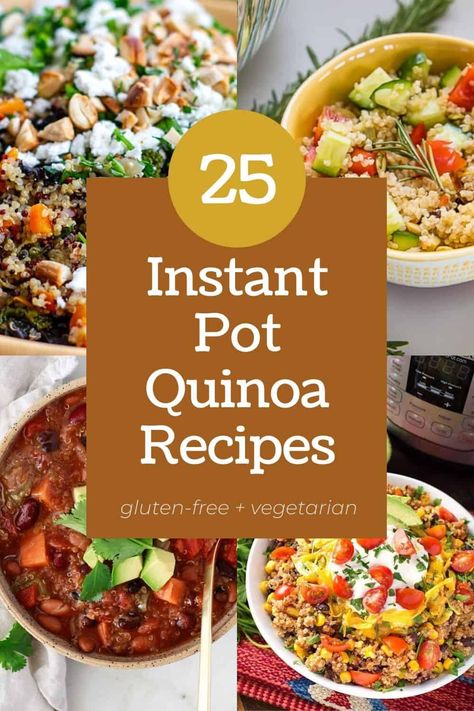 Looking for an easy pressure cooker quinoa dish to try? Take a look at this collection of Instant Pot Quinoa Recipes! All recipes are gluten-free, vegetarian and DELICIOUS.#instantpotquinoa #instantpotquinoarecipes Quinoa Instant Pot Recipes, Pressure Cooker Quinoa, Vegetarian Quinoa Recipes, Instant Pot Quinoa Recipes, Quinoa Soup Recipes, Quinoa Side Dish, Moroccan Chicken Recipe, Instant Pot Quinoa, Quinoa Recipes Easy