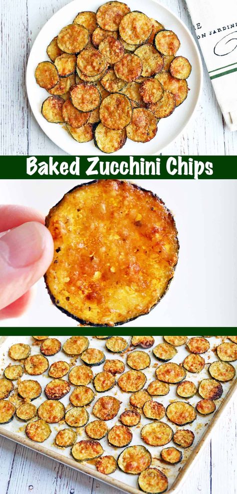 Coated with olive oil, spices and parmesan, then baked into crispy perfection, these zucchini chips are amazing. Zucchini Chips Baked Healthy, Easy Zucchini Chips, Baked Garlic Parmesan Zucchini Chips, Joy Bauer Zucchini Parmesan Crisps, Low Carb Zucchini Chips, Keto Zucchini Chips Baked, Cool Ranch Zucchini Chips, Homemade Zucchini Chips, Crispy Baked Zucchini Fries