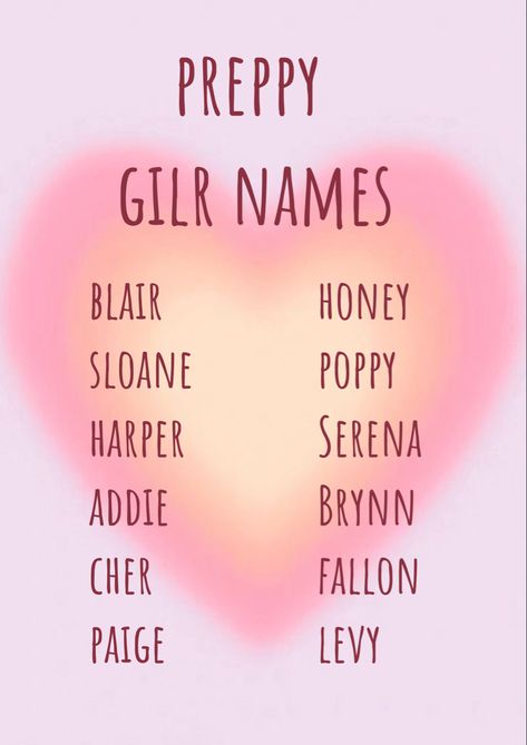 Coquette Names, Aesthetic Girl Names, Preppy Girl Names, Kyle Ren, Southern Boy Names, Names For Girl, Preppy Names, Biblical Girl Names, Victorian Baby Names