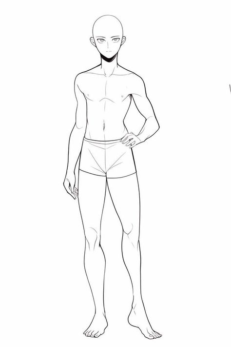 Anime Men Anatomy, Anatomy Sketch Male, Anime Guy Base Reference, Guy Body Reference Drawing, Male Oc Poses, Full Body Male Drawing Base, Male Base Drawing Pose Reference Full Body Anime, Male Character Design References Anatomy, Character Body Base Male