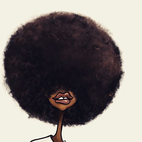 Afro Hair Art Drawings, Afrocentric Art Black Power, Afro Cartoon, Afro Drawing, Soulful Art, Afrique Art, Black Art Painting, Afrocentric Art, Black Artwork