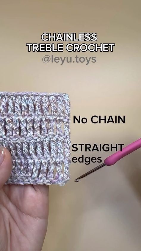 Leyu Toys | Old tip for new crocheters 😉 How to Chainless starting Treble crochet. * No CHAIN * STRAIGHT edge Achieve clean treble crochet edges by... | Instagram How To Treble Crochet, Crochet Edges, Treble Crochet, Crochet Tutorial Pattern, Crochet Hack, Beginner Crochet Tutorial, Crochet Stitches For Blankets, Easy Crochet Stitches, Toys Crochet