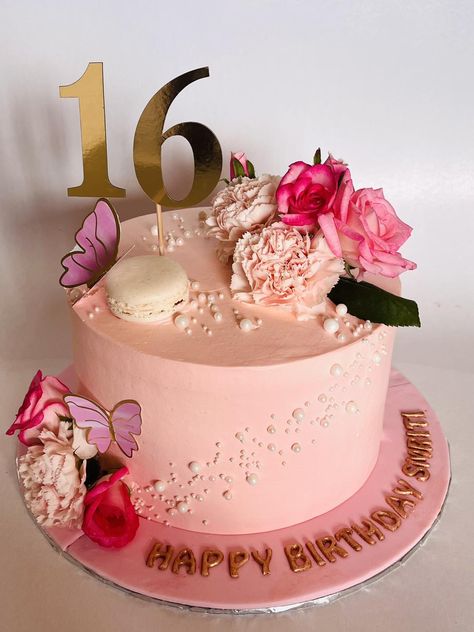 CakesCorner - sweet sixteen smriti flavour - chocolate | Facebook Sixteen Birthday Cake Aesthetic, Sweet 16 Cake Decorations, Sixteenth Birthday Cake Ideas, Pink Sweet 16 Birthday Cake, 16th Birthday Cake Ideas Girl, 16tg Birthday Cake Ideas, 16th Birthday Cake Sweet Sixteen, Sweet 16 Cakes Aesthetic, Sweet 16 Bday Cakes