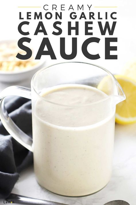 Healthy Sauce Recipes, Bouillon Thai, Vegan Sauce Recipes, Cashew Cream Sauce, Lemon Garlic Sauce, Cashew Sauce, Healthy Sauces, Christmas Recipes Appetizers, Easy Meal Ideas