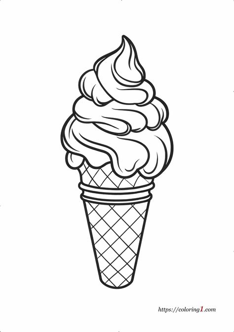 Ice Cream Cone Coloring Page - 2 Free Coloring Sheets (2024) Ice Cream Outline, Ice Cream Cone Drawing, Ice Cream Coloring Pages, Free Coloring Sheets, Coloring Ideas, Free Printable Coloring, Free Printable Coloring Pages, Ice Cream Cone, Doodle Drawings