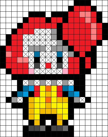 [19x24] Pixel || It 🎈 Pennywise Pennywise Perler Bead Pattern, Perler Bead Pennywise, It Perler Beads, Horror Characters Pixel Art, Pennywise Perler Beads, Pennywise Pixel Art, Horror Movie Pixel Art, Horror Pixel Art Grid, 8 Bit Pixel Art Pattern