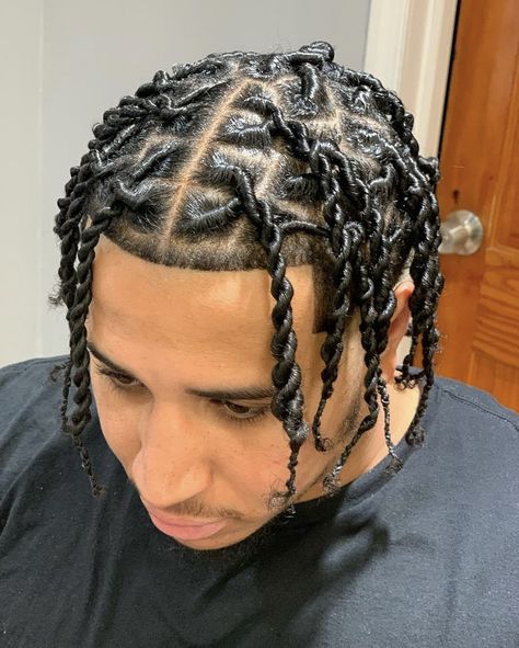 Male Plait Hairstyles, 2 Strand Twist Men Curly Hair, Black Hair Braids Men, Cainrows Into Twists Men, Y Twist Men, Men Hair Styles Braids, 2 Strain Twist Natural Hair, Twists On Straight Hair, 2 Stand Twist Men