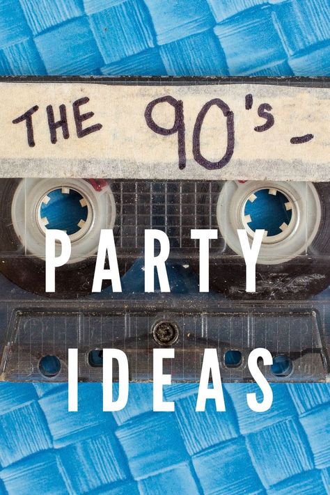 Start up those time machines because the ultimate guide to 90s parties is here! We have the best 90s party ideas from what to eat (classic 90s snacks and candy), what to wear at a 90s party and even how to decorate for 90s party and classic 90s games! Nineties Theme Party, 90210 Party Theme, 90s Prom Party Decorations, 1990s Party Ideas, Old School Party Ideas, 90’s Era, 90s Party For Men, Nineties Party Decorations, 90 Party Decorations