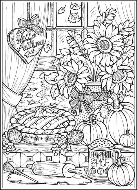 Dover Coloring Pages, Fall Coloring Sheets, Cooking Measurements, Easter Coloring, Thanksgiving Coloring Pages, Dover Publications, Detailed Coloring Pages, Free Adult Coloring Pages, Fall Coloring Pages