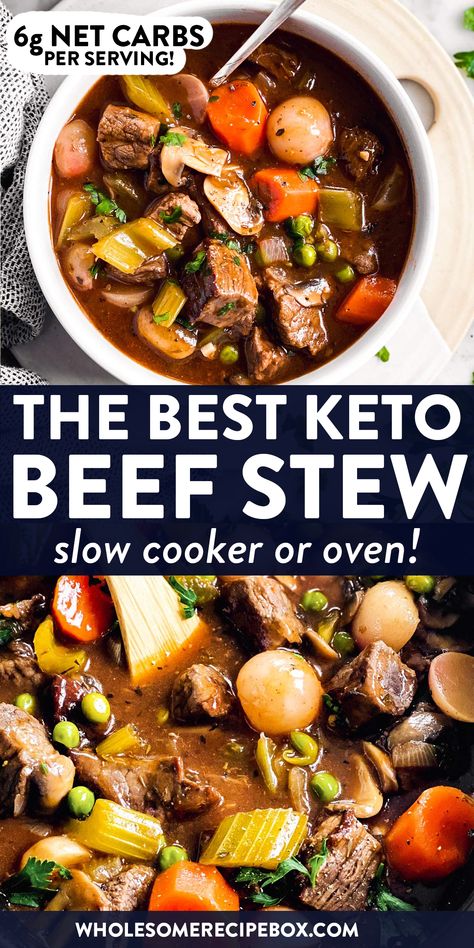 Keto Beef Stew Slow Cooker, Beef Stew Slow Cooker, Stew Slow Cooker, Keto Beef Stew, Keto Beef, Oven Recipe, Low Carb Low Fat Recipes, Breakfast Low Carb, Keto Crockpot Recipes