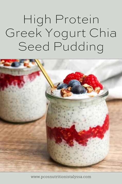 Indulge in this delicious overnight chia pudding with Greek yogurt, perfect for a high protein breakfast. Made with a creamy Greek yogurt chia seed pudding base, vanilla, and almond milk, every spoonful is a delight. Yogurt Chia Pudding, Protein Chia Seed Pudding, Chia Pudding Recipes Healthy, Overnight Chia Pudding, Overnight Chia, Chia Seed Recipes Pudding, Chia Recipe, Fat Burning Tea, Chia Seed Recipes