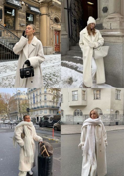 Long cream teddy bear coat, outfit inspiration. The perfect fits for you this winter. #winteroutfits #teddybear #coats #womenfashion Teddy Bear Long Coat Outfit, Big White Coat Outfit, Oversized Cream Coat Outfit, Winter Outfits Teddy Coat, All Cream Winter Outfit, New York Coat Outfit, Winter Teddy Coat Outfit, Teddy Long Coat Outfit, Cream Coat Winter Outfit