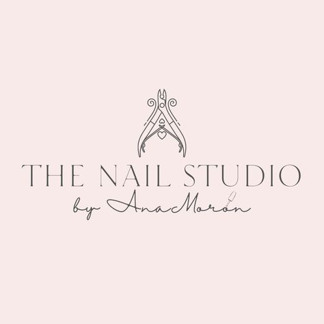 Created this logo for a friend nail studio Nail Art Studio Name Ideas, Nail Logo Design Ideas, Nail Logos Ideas, Nail Studio Logo, Nail Salon Names, Cabin Logo, Nail Salon Logo, Shop Name Ideas, Beauty Business Cards