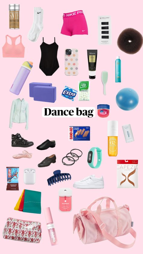 Dance Bag! #dance #bag #pack #dancebag Dance Competition Bag, Ballet Humor, Gymnastics Bags, Dancer Poster, Dance Motivation, Dance Comp, Dancer Lifestyle, Dance Supplies, Ballet Bag