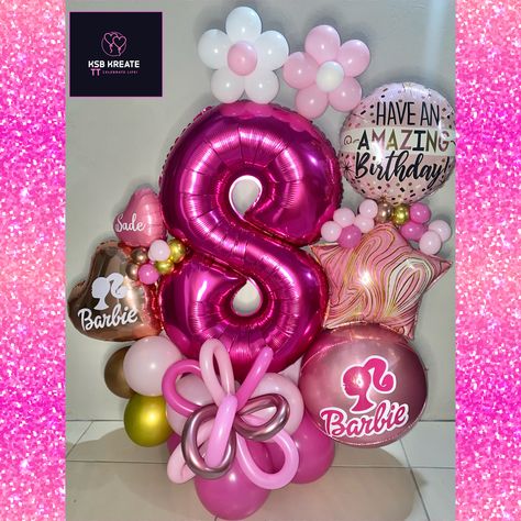 Barbie Balloon Bouquet, Balloons Bouquet, 1st Birthday Girl Decorations, Barbie Theme, Balloon Ideas, Balloon Sculptures, Barbie Birthday, Decorations Party, Balloon Decorations Party