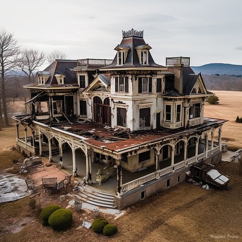 Abandoned House...... - Abandoned Houses and Unreal Places Unreal Places, House Abandoned, Victorian Vibes, Old Victorian Homes, Old Abandoned Buildings, Creepy Places, Sims Houses, Creepy Houses, Abandoned Things