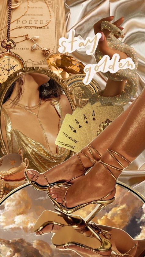 Stay Golden #aestheticwallpaper #aestheticmoodboard #goldengirl #golden Golden Bday Photoshoot, 25th Golden Birthday Ideas, Gold Vibes Aesthetic, Gold Aesthetic Birthday, Golden Hour Theme Party, 24kt Gold Birthday, Golden Party Aesthetic, Golden Age Party, Golden Birthday Aesthetic