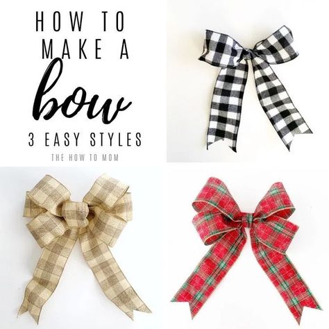 Nov 13, 2019 - A bow is the finishing touch on any DIY wreath! I'll show you three SUPER EASY ways to make a bow for a wreath, plus a few extra tips and tricks. Bow Making Tutorials, Diy Wreath Bow, Jul Diy, Christmas Bows Diy, Diy Copper, Homemade Bows, Christmas Wreaths Ideas, Make A Bow, Christmas Wreaths Diy Easy