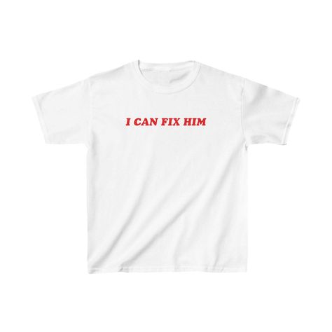 Description: I Can Fix Him Baby Tee | Funny Trendy Baby Tee | Vintage Y2K Style | 2000s Retro Style | Baby Tee For Women Midweight Comfort 🌿:  With a fabric weight of 5.3 oz/yd² (180 g/m our women's baby tees strike the perfect balance between lightweight breathability and cozy warmth, making them suitable for any season (100% cotton) Ethically Produced 🌍:  Our commitment to ethical fashion shines in our women's baby tee collection, made from ethically grown and harvested US cotton, showcasing our dedication to responsible production and environmental stewardship. ✩ CARE & MAINTENANCE ✩ To ensure the longevity of your women's baby tee, we recommend washing in cold water with similar colors. Tumble dry low and iron on a low setting if needed. Avoid ironing directly on prints and enjoy las Taylor Swift Baby Tee, Tiktok Clothes, I Can Fix Him, Funny Baby Tees, Environmental Stewardship, Baby Tees Y2k, Baby Tees, Baby T Shirts, Trendy Baby