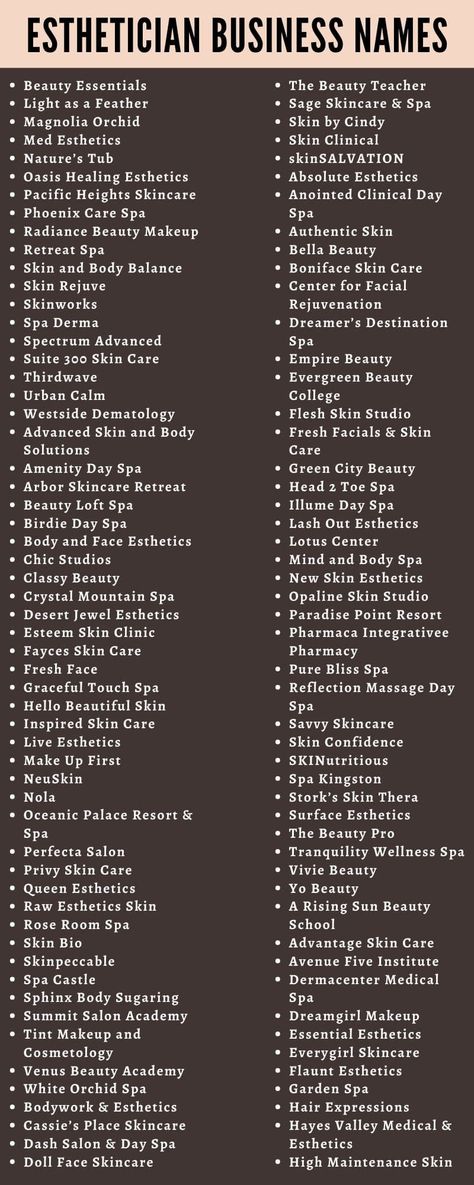 Name Skincare Idea, Small Lash Business Name Ideas, Esthetician Studio Names, Skin Care Page Name Ideas, Aesthetic Beauty Salon Names, Skincare Page Name Ideas, Best Buissnes Ideas, Lash Company Names, Skincare Brand Names Ideas