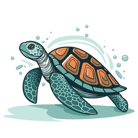 Turtle image abstract drawing turtle cut... | Premium Vector #Freepik #vector #sea-turtle #watercolor-fish #fish-illustration #turtle Doodle Turtle, Sea Turtle Illustration, Turtle Image, Cute Turtle Drawings, Turtle Vector, Turtle Cute, Sea Turtle Drawing, Turtle Illustration, Goldfish Art