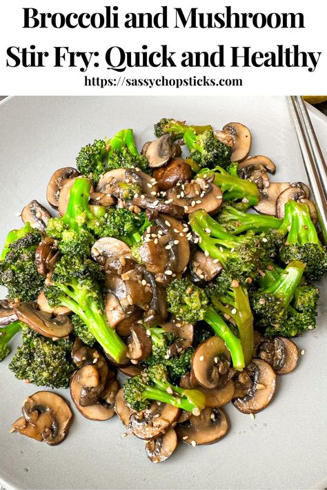 This simple broccoli and mushroom stir fry recipe combines tender broccoli, meaty mushrooms, and a savory sauce that will feel satisfying. Brocoli And Mushrooms, Brocolli And Mushroom Stirfry, Sauteed Mushrooms And Broccoli, Stir Fry Broccoli And Mushrooms, Beef Broccoli Mushroom Recipes, Mushroom Broccoli Stir Fry, Broccoli And Mushrooms Recipes, Broccoli And Mushrooms Side Dish, Chicken Broccoli Mushroom Stir Fry