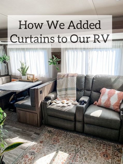 Rv Window Makeover, Rv Window Treatments, Window Makeover, Rv Curtains, Camper Curtains, Rv Windows, Camper Windows, Wood Valance, Rv Interior Remodel