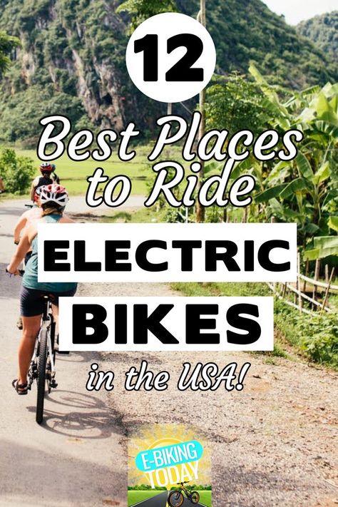 People riding electric bikes in one of the best places in the USA. Biking Tips, Eletric Bike, Bike Adventure, E Bikes, Bicycle Trail, Electric Bike Bicycles, Bike Trip, Bicycle Travel, Best Electric Bikes