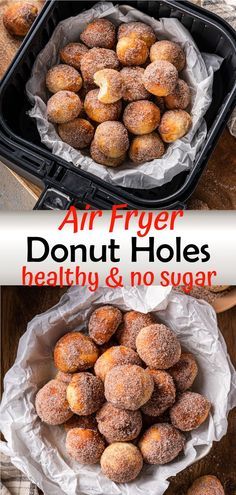 Sweet Snack Ideas, Air Fryer Donut Holes, Air Fry Donuts, Donut Holes Recipe, Air Fryer Recipes Dessert, Healthy Air Fryer, Healthy Donuts, Air Fryer Oven Recipes, Air Fry Recipes