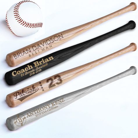 PRICES MAY VARY. Personalized Mini Baseball Bats- Our personalized mini baseball bats are engraved with precision on a premium, top quality Maple wood. These personalized Mini Bats are also excellent gifts for Fathers Day, or your Coach Celebrate your Fathers Day, or Coach, with a personalized Mini Bat. Our personalized Mini Baseball Bats are made in the USA. These 18″ inch Mini Bats make the perfect gift for Dads, Coaches, Groomsmen, a Best Man, Ring Bearers, teams, or trophies. Each bat is han Personalized Softball Gifts, Personalized Coach Gifts, Baseball Team Gift, Tee Ball, Softball Gifts, Softball Bat, Team Coaching, Softball Team, Coach Gift