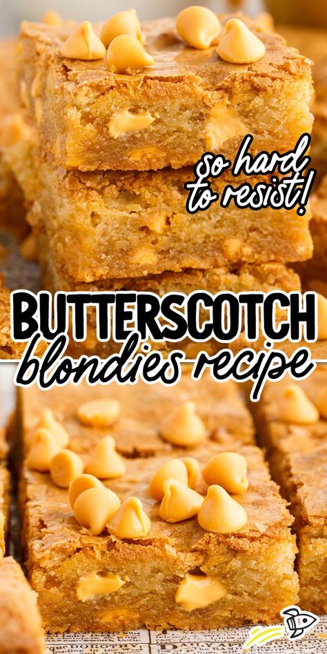 Butterscotch Coconut Bars, What To Make With Butterscotch Chips, Recipes With Butterscotch Chips, Oatmeal Blondies, Butterscotch Muffins, Butterscotch Desserts, Blondies Recipe Easy, Oatmeal Butterscotch, Scotcheroos Recipe