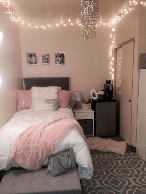 Financial Investment, Dorm Room Inspiration, Small Bedroom Decor, Girl Bedroom Designs, Trendy Bedroom, Teen Bedroom Decor, Room Design Bedroom, Small Room Bedroom, Small Room