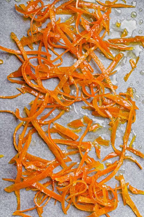 Candied Orange Peel for Baking Candied Citrus Peel Recipes, Candied Orange Zest, Candy Orange Peel, Orange Peel Candy, Orange Blossom Water Recipes, Candied Orange Peel Recipe, Candied Peel, Orange Peels Uses, Candied Orange Peels