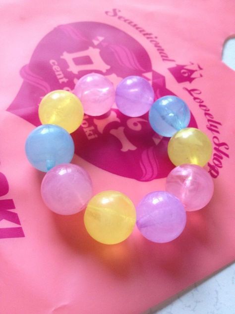 Fairy Kei Aesthetic, Fairy Kei Accessories, Decora Accessories, Harajuku Accessories, Harajuku Decora, Kawaii Bracelet, Soft Kidcore, Diy Kandi Bracelets, Pony Bead Bracelets