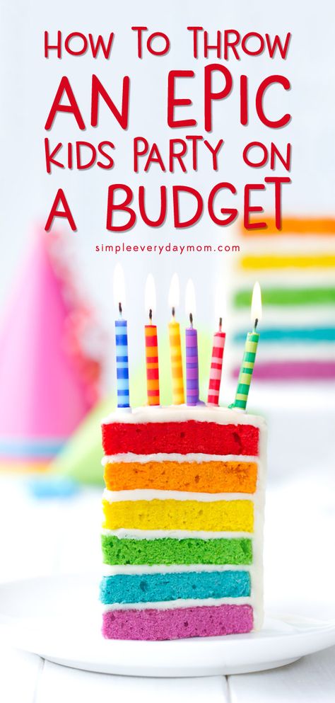 Throwing a kids birthday party doesn't have to mean spending a fortune! Learn all the insider secrets of how to throw a cheap birthday party for kids that everyone, including your wallet, will love! #birthdayparty #kidsparty #budget #savemoney #simpleeverydaymom #partyplanning #KidsParties Kids Party Checklist, Ninth Birthday Party Ideas, Cheap Kids Party Food, Cheap Kids Party, Party Food On A Budget, Budget Birthday Party, Birthday Party On A Budget, Cheap Birthday Party, Kids Birthday Party Ideas