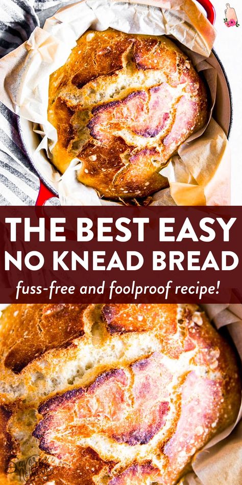 This is the best No Knead Bread Recipe out there! It's so simple, absolutely no fussing (none of that folding madness!) and turns out perfect every time! Homemade bread in a pinch - quick and easy! | #recipe #easyrecipes #dutchoven #dutchovenrecipes #homemade #fromscratch #bread #breadrecipes #homemadebread #baking #bakingrecipes No Knead Bread Recipe, Dutch Oven Bread, Knead Bread Recipe, Knead Bread, Best Bread Recipe, Dutch Oven Recipes, No Knead Bread, No Knead, Quick Bread Recipes