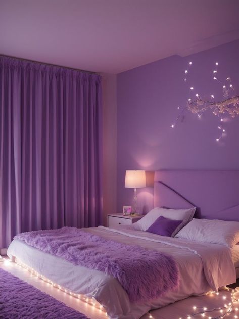 Purple Bedroom Decor, Purple Room Decor, Bedroom Ideas For Small Rooms Cozy, Bedroom Purple, Easy Room Decor, Purple Bedrooms, Purple Bedroom, Purple Rooms, Cozy Room Decor