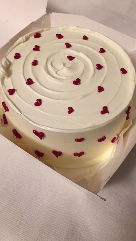 White Cake, Frosting, Valentines, Cake, Birthday, Red, White, Valentine's Day